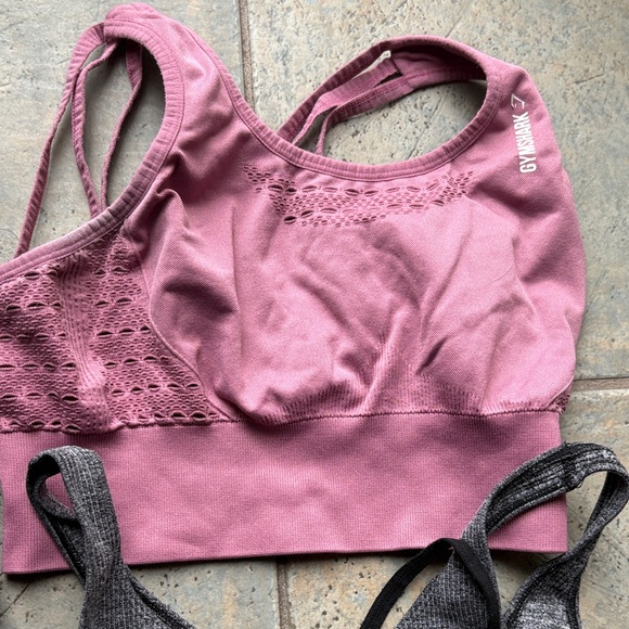 4 Gymshark Mauve Pink Grey Sports Bras,1 crop top and 1 pants Bundle Size s - Picture 2 of 14